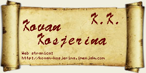 Kovan Kosjerina vizit kartica